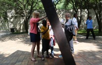 Emily led a touch tour in the Sculpture Garden for students from DISD with vision impairment.